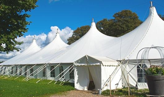 multiple portable toilets for large-scale events, ensuring availability for all guests in Newport